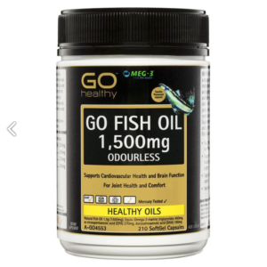 Viên Uống Dầu Cá Bổ Mắt- Bổ Tim Mạch-GO Healthy Fish Oil 1500mg Odourless 210 Capsules
