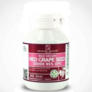 Viên Uống Tinh Chất Hạt Nho Đỏ Hữu Cơ-95% OPC Wealthy Health Red Grape Seed 30000-60 Viên