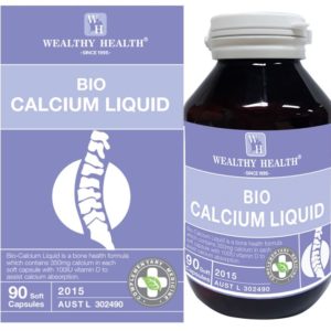 Viên uống bổ sung Canxi sinh học thể lỏng WEALTHY HEALTH BIO-CALCIUM LIQUID 90 Soft Capsules