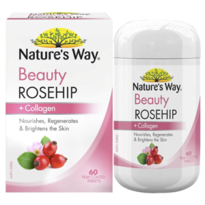 Viên uống dưỡng da Collagen và tinh dầu tầm xuân Nature’s Way Beauty Rosehip & Collagen 60 viên